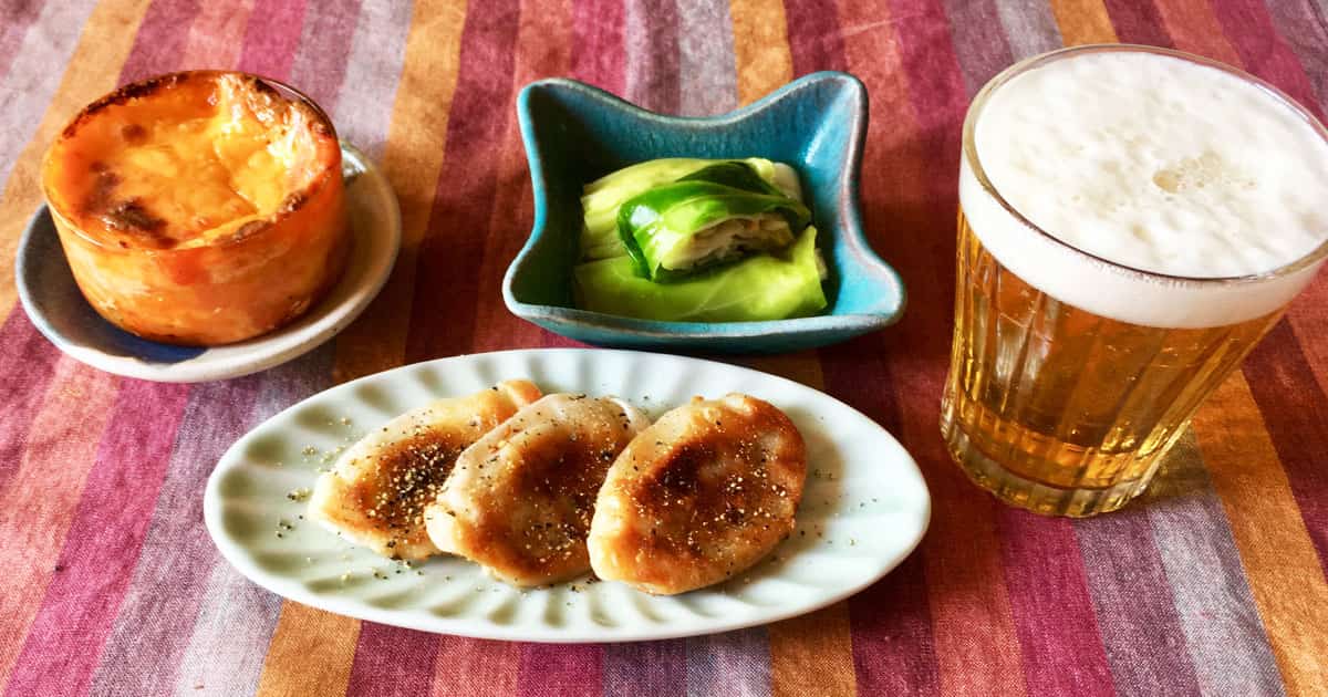 メインビジュアル：市販のぎょうざ＋ちょいアレンジ＝最強のビールのお供！