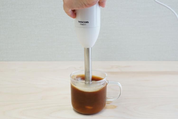 Stir with a blender.