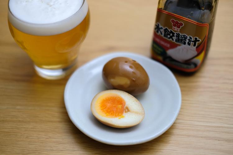 餃子のたれ漬け卵