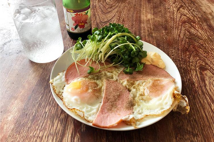 焼酎担当Aの理想のハムエッグ