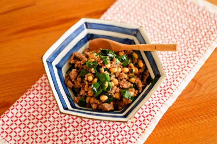 そぼろのにら納豆和え完成品