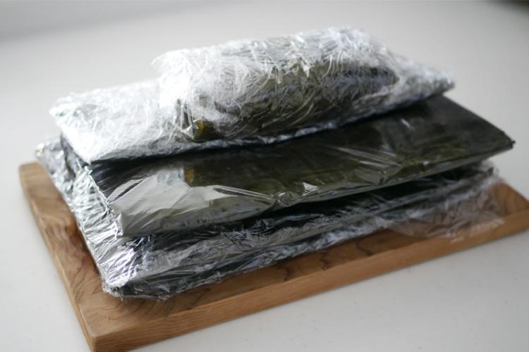 包み終わった昆布締め